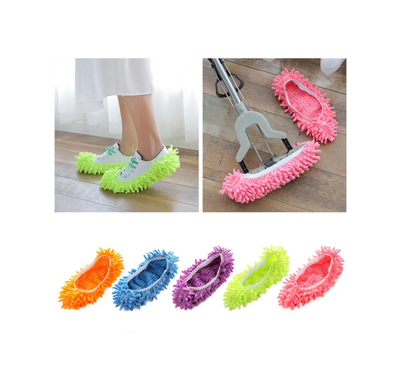 Yunboo Mor Mikrofiber Chenille Temizlik Ayakkabı Kılıfı - Yıkama Eliptir, Kolay Kullanim, Su Absorpsiyonu İyi, Tek Adet