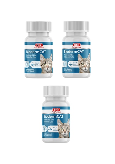 Bio Petactive Biodermcat Kediler İçin Biotin Ve Çinko Tableti 30 G 100 Tablet X 3 Adet