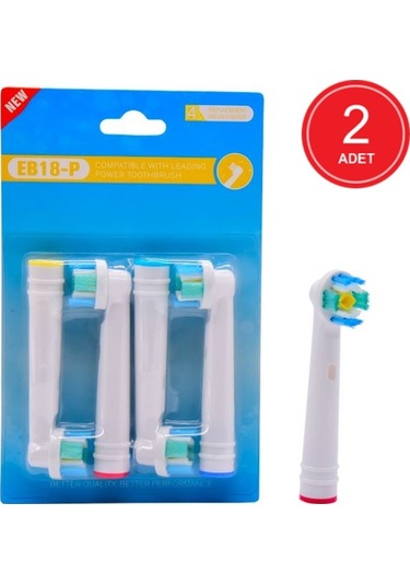 Kyver 3D White Oral-B Uyumlu Diş Fırçası Yedek Başlığı 2 x 4'lü