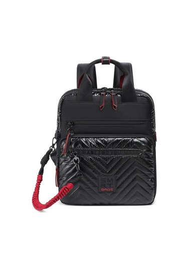Parlak Kumaş Küçük Boy Askılı Kadın Sırt Çantası 3250 Siyah