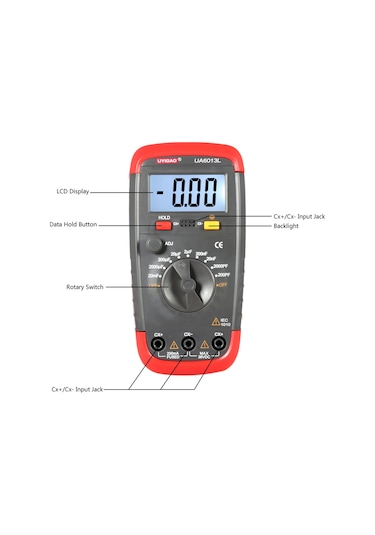 Springsun Profesyonel Kablolar Ve Anahtarlar İçin Yoğun Ölçüm Aralığına Sahip Yüksek Doğruluklu Dijital Kapasite Ölçer Pil Dahil Değil Kırmızı