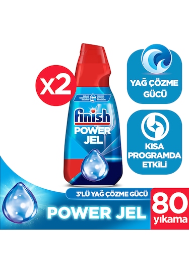 Finish Hepsi Bir Arada Konsantre Jel Bulaşık Makinesi Deterjanı 2 x 1 L