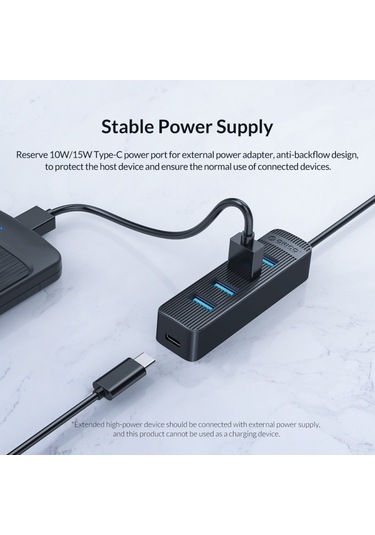 Orıco Twu3-4a-bk 4-port Usb 3.0 Hub, Boyut:twu3-4a