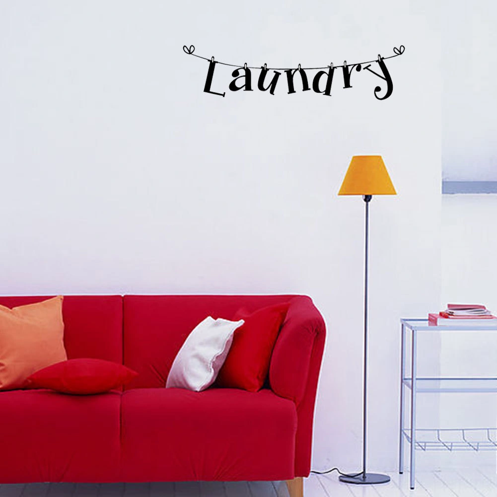 Hangfox Taşınabilir Pvc Duvar Sticker, Temiz & Kuru Yüzeylere Uygulanabilir, Nem Ve Çürüme Dayanıklı, Siyah Renk, Çamaşır Odası Dekoru, Yeniden Kullanılabilir Diğer