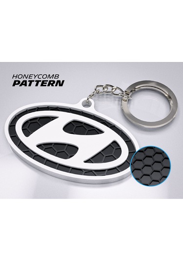 Markanıza Özel Petek Desenli Hyundaı Logolu 3d Anahtarlık