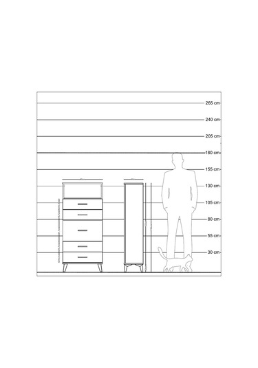 Arges Dolap Tek Raflı 5 Çekmeceli 60x30x134 Aytaşı-aytaşı Aytaşı