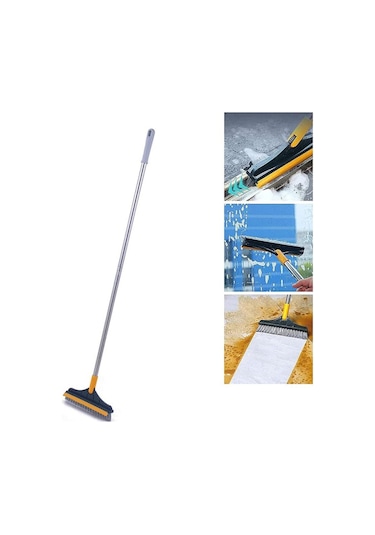 Temizleme Fırçası Zemin Araba Ev Sihirli Fırça Süpürge Uzun Saplı Çekpas Çift Fırçalı Çekçek