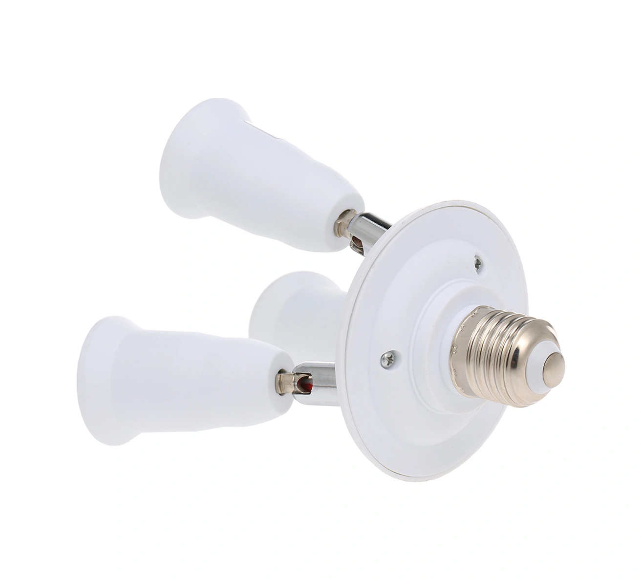 Yuntech01 E26/27 Beyaz Çevirme Bağı, 3'lü Çıkışlı, 180 Derece Dönebilen, Ateş Direnci Malzeme, 60w 3 Maksimum Güç Beyaz