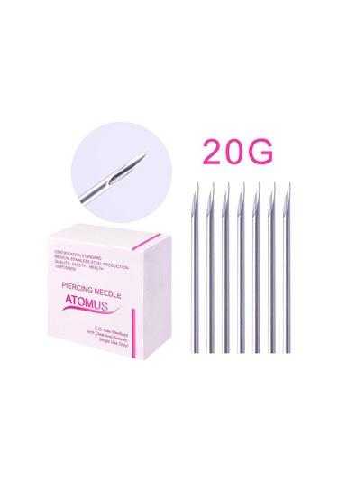 Suntek 100 Adet Vücut Göbek Burun Dudaklar Kulaklar 20g Steril