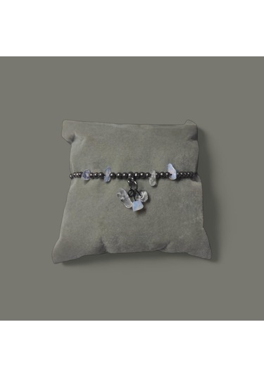 Ay Taşı Halhal Doğal Taş Bileklik Hal Hal Ayarlanabilir İpli Moon Stone Kristalize Kırık Taş Şifalı Halhal Bileklik Şeffaf