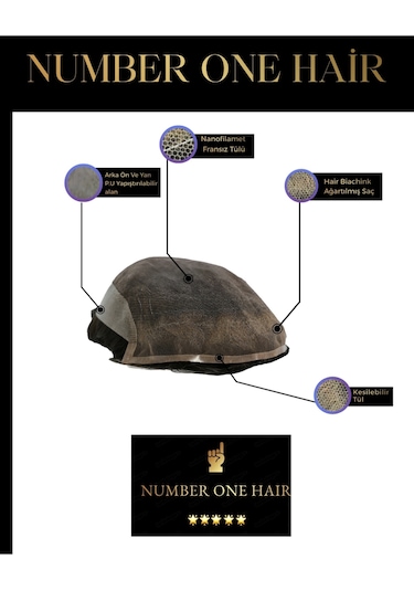 Number One Hair A8 Kore Modeli 7x11 6b Siyah