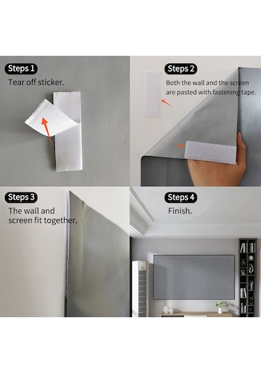 Tenfowee Taşınabilir Metalik Yansıtıcı Perde, Katlanabilir Projeksiyon Ekranı, Deliksiz Montaj, 120 İnç 16:9