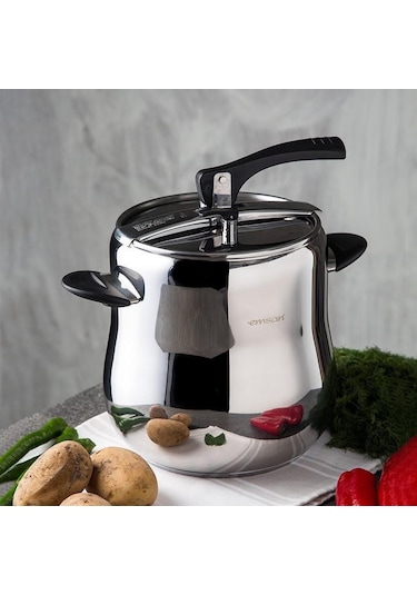 Emsan Burcu Düdüklü Tencere 10 Lt Gümüş - Siyah