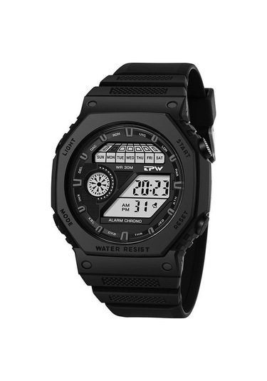 Yingfu Black Tpw Upper Brand Men Digital Watches Fashion Sports Men Band Watches Men Led Screen Watches Siyah