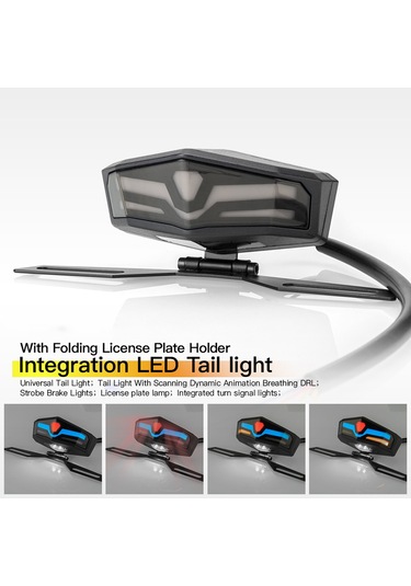 Xindoker Motosiklet Led Arka Feneri: Tümleşik Sinyal Ve Plaka Işığı, Dinamik Solunum Geçiş Işığı İle Evrensel Katlanabilir Plaka Tutucu - Mavi Xindoker Motosiklet Led Arka Feneri: Tümleşik Sinyal Ve Plaka Işığı, Dinamik Solunum Geçiş Işığı İle Evrensel Katlanabilir Plaka Tutucu - Mavi