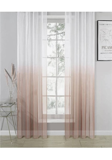 Tül Perde Çocuk Odası Puantiyeli Yuvarlak Desenli 3kat Pileli Tül Perde Vizon