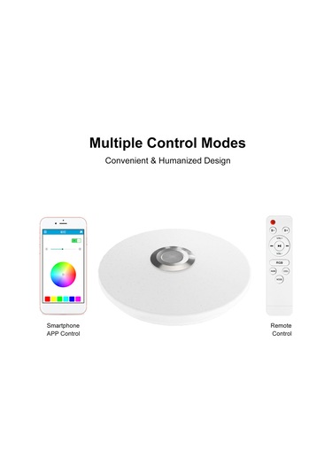 Modern Plafonyer Tavan Lambası Akıllı Bt Bağlantısı Müzik Çalar Kubbe Çok Renkli