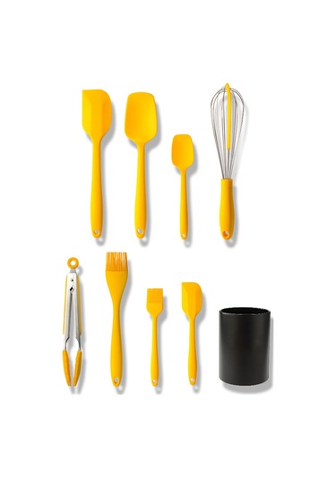 Yaozixa Isıya Dayanıklı 8 Parça Silikon Spatula Seti - Fırın Ve Mutfak İçin Pratik Çözüm Sarı