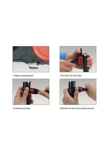 Xuweiwei 1 Adet Kablo Soyma Makinesi Manuel Longitudinal Dilimleyici Pg5 Değiştirilebilir Bıçak Siyah Kırmızı Elektrikli Tel Soyma Aleti