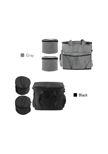 Pazly Skycity Hayvan Çantası - Köpek/kedi Seyahat Seti, 2'li Yemek Kabı + Çok Cepli Gri Gri Gri