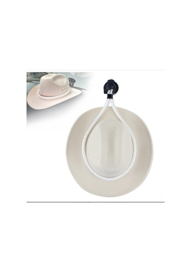 Pazly Dayanıklı Araç Şapka Askısı - Vakumlu Kapı Kancası, 90cm Gri Kordon, Pratik Taşıma Çözümü