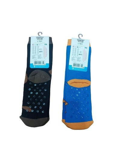 2'li Looney Tunes Tabanı Kaydırmaz Kışlık Havlu Çocuk Çorap-çok Renkli Çok Renkli