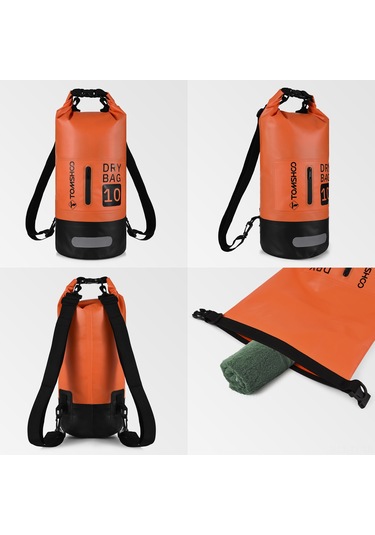 Teltree 10l Siyah Pvc Su Geçirmez Spor Çanta - Yürüyüş, Yüzme, Akıntı İçin Işık Yansıtan Kenarlar Ve Telefon Kılıfı Dahil