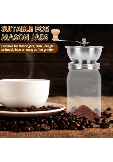 Kavanoz Kahve Değirmeni Manuel Kahve Değirmeni Paslanmaz Çelik Renkli