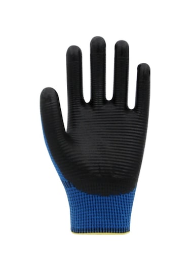 Beybi PN5 Zebra Polyester Örme Nitril İş Eldiveni 12 Çift – Mavi - Siyah