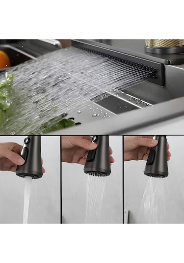 Akhouse Çok Fonksiyonlu Teknolojik Akıllı Evye Seti