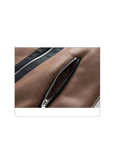 Sımıcg Sonbahar Ve Kış Ceketleri Erkek Deri Ceket Kahverengi