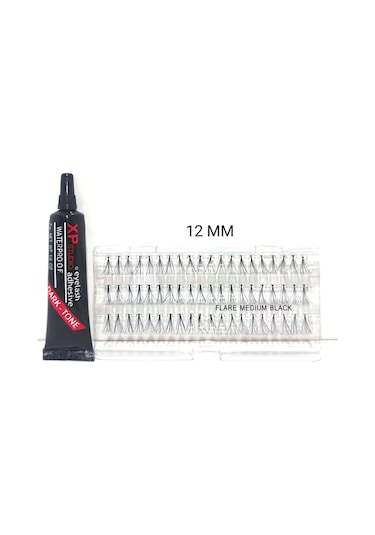 Xp Takma Kirpik Yapıştırıcısı Dark + Takma Tekli 12 MM