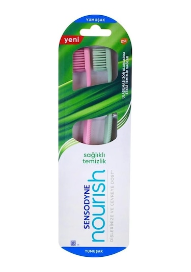 Sensodyne Nourish Diş Fırçası - Temizlik 2 Li - Pembe V Pembe - Yeşil