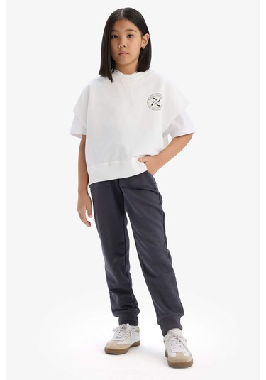 DeFacto Kız Çocuk Esnek Belli Jogger Eşofman Altı D9623A825SPAR15 Antrasit DeFacto Kız Çocuk Esnek Belli Jogger Eşofman Altı D9623A825SPAR15 Antrasit