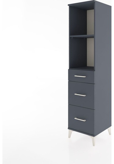 Hyperion Dolap 2 Raflı 3 Çekmeceli 44x44x182 Antrasit-antrasit Antrasit