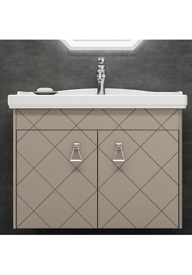Orka - Dream 105 Banyo Dolabı Takımı Parlak Cappucino - 5000219- Diğer