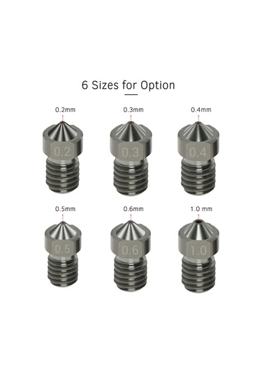 Xiyyadms 3d Yazıcı Aksesuarı: Aibecy V6 Çelik Uç, 0.4mm, 4 Adet, 1.75mm Filament İçin, 220 C Isı Dayanımı