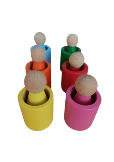 Moccotoys 6 Lı Waldorf Peg Bebek & Kase Seti Renkli