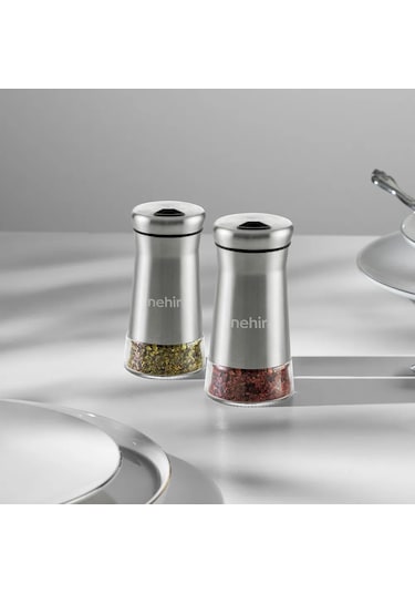 Nehir İdil 6 Lı Cam Silindir Tuzluk - Biberlik Baharatlık 120ml.