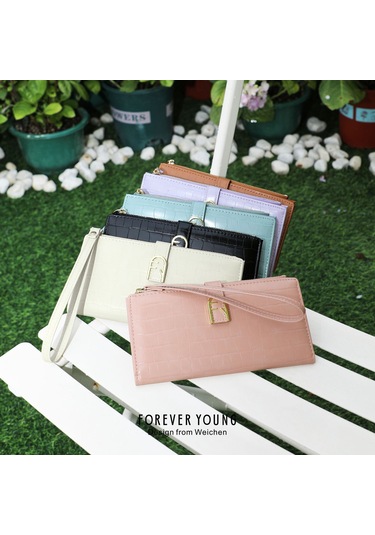 Kadın Modası Kalite Anlayışı Pu Uzun Bozuk Para Çantası - Mor