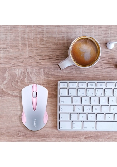 Pazly Lemestar T-wolf Q2 Ergonomik 3 Tuşlu 2.4g Fare 10m Menzil 1200dpi Window/mac Uyumlu Sakura Pembe