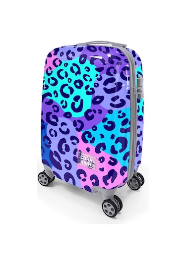 Coral High Leopar Desenli Kabin Boy Valiz 50cm 16542