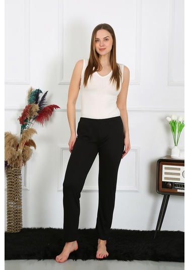 Akbeniz Kadın Pamuk Penye Tek Alt Pijama Siyah 27514-siyah Siyah