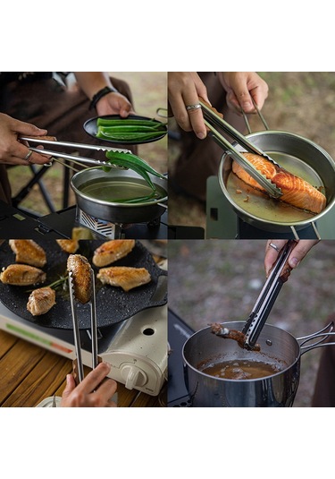 Geeksen 304 Paslanmaz Çelik Somunlu Grip, Anti-ısı Korkuluk, Büyük Boy Manav, Akşam Yemeği, Barbekü, Sosis, Balık, Sebze, Et Kızartma, Tost, Pişirme, Krokodil Dişli, Tutucu, Kol, Parça Çok Renkli