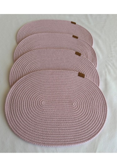 Jüt Amerikan Servis Sofra Altlığı, Masa Dekoru Supla Oval 30x40 4lü Açık Pembe