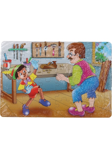 36 Parça Çocuk Puzzle + Boyama Pinokyo