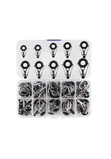 Neevoyu Lixada 80 Adet Olta Ucu Tamir Seti: Çelik Seramik Göz Yüzükleri, Olta Kılavuz Tamiri İçin Farklı Boyutlar 1.5-3.5mm