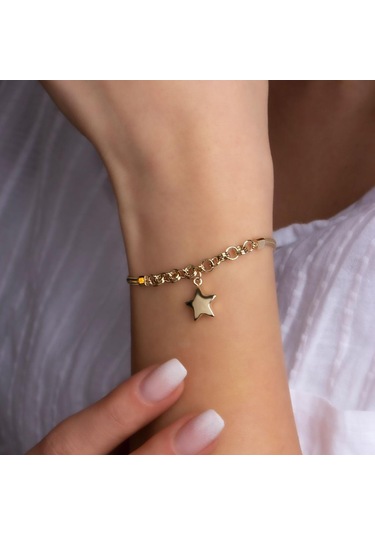 Altın Yıldız Bileklik BL0020 Sarı Altın