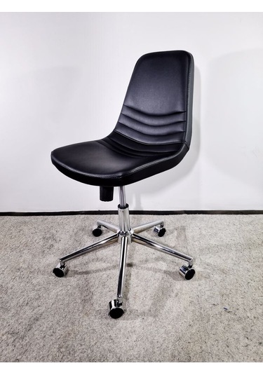 Bintaşmobilya Siyah Deri Rahat Ofis Toplantı Sandalyesi