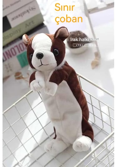 Hqgoodstore Yeni İlkokul Öğrencisi Kore Çizgi Film Köpek Peluş Büyük Kapasiteli Kalem Saklama Çantası Sınır Çoban